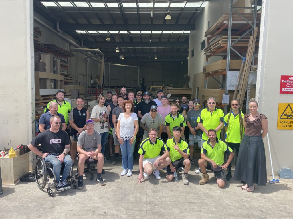 Shape Shopfitters Melbourne Group Photo in Warehouse