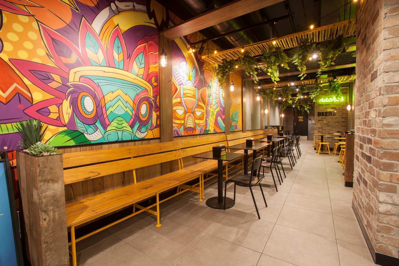 Guzman y Gomez Elsternwick restaurant dining area fitout
