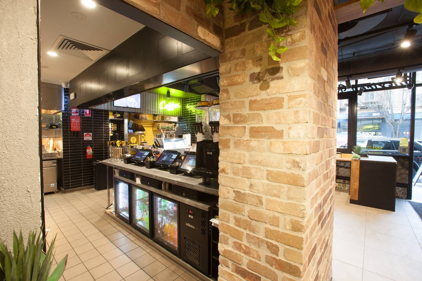 Guzman y Gomez Elsternwick restaurant service counter fitout
